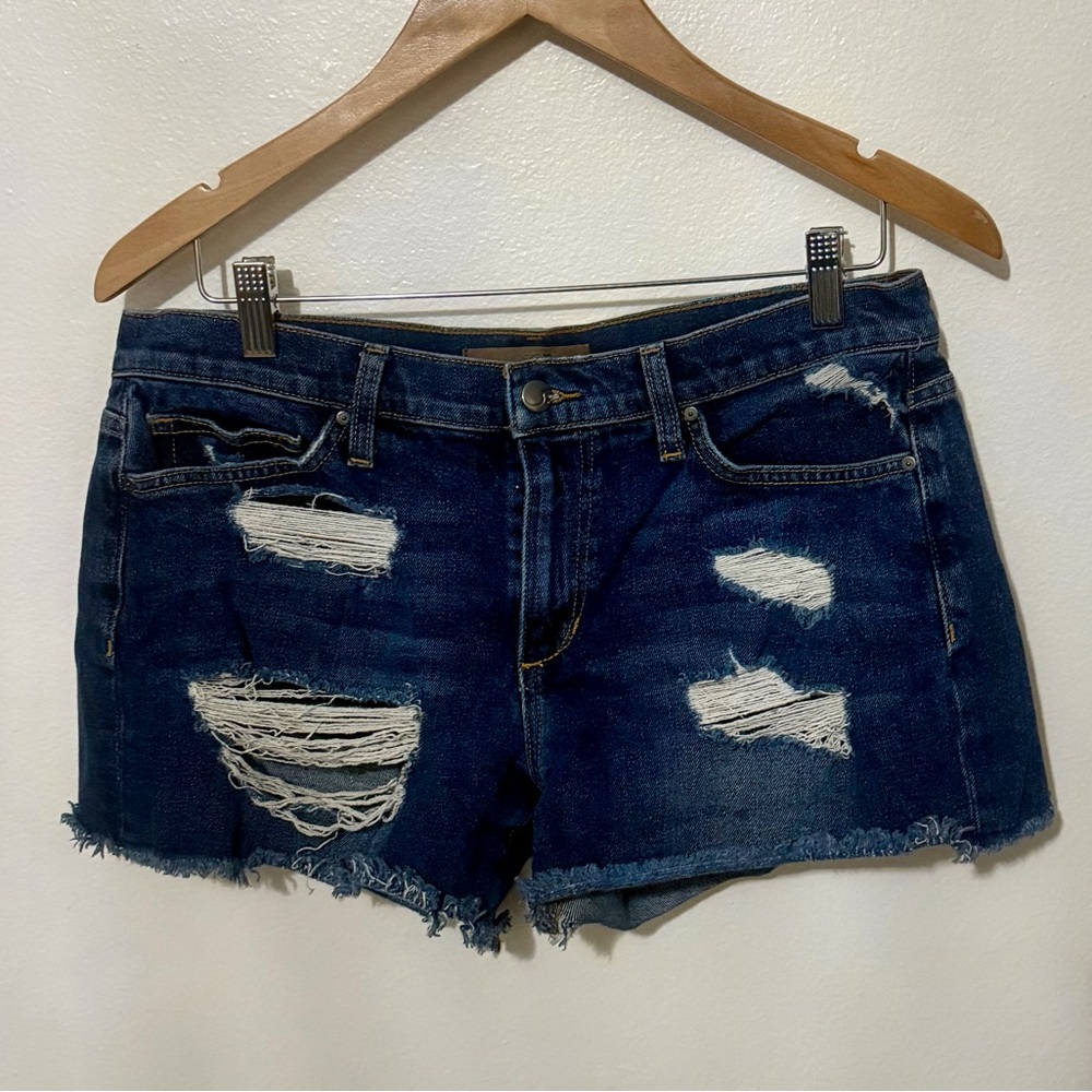 Joe's Jeans Dark Blue Distressed Denim Cutoff Shorts